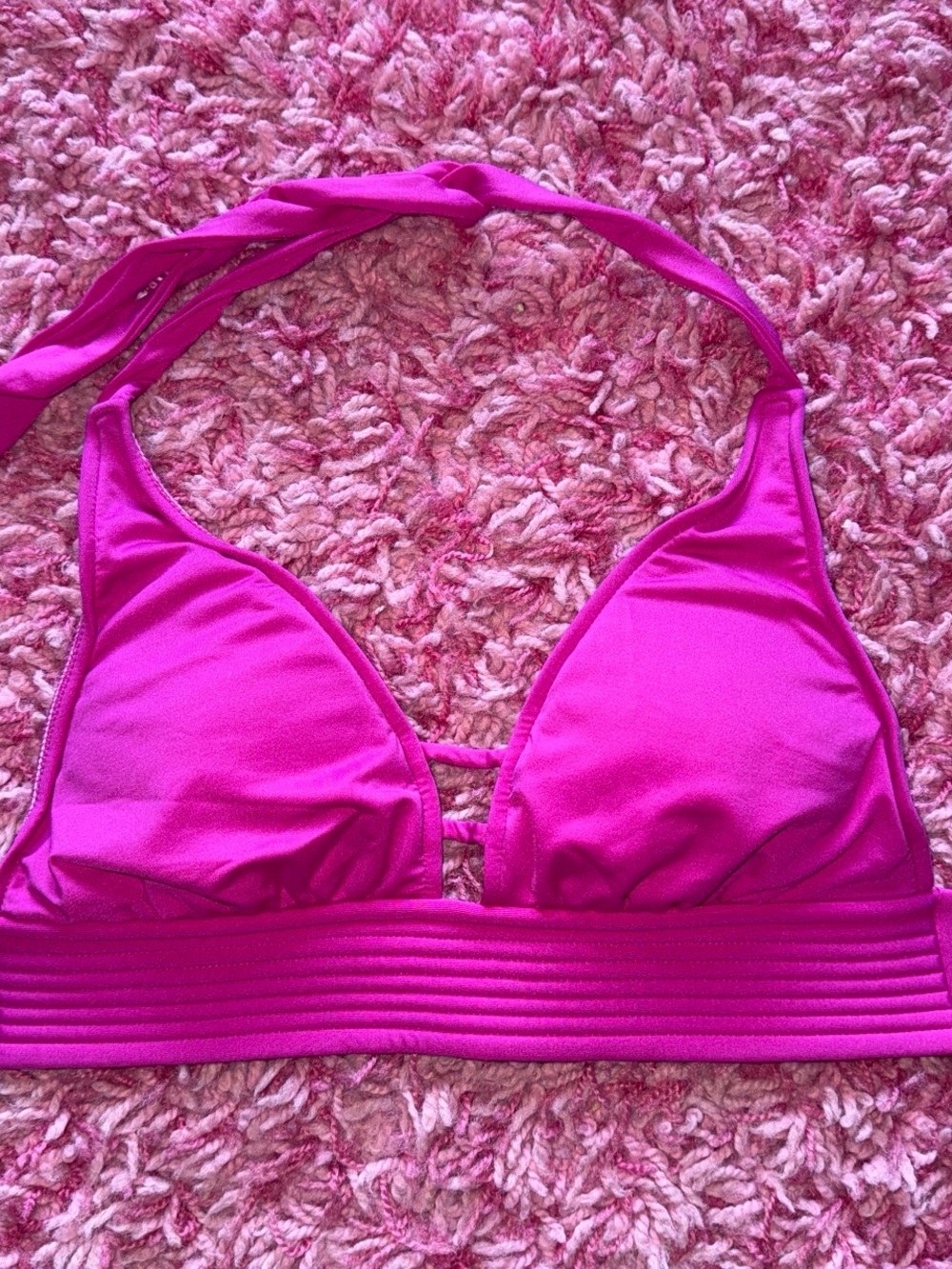 Kona Sol Hot Pink Halter Bikini Top